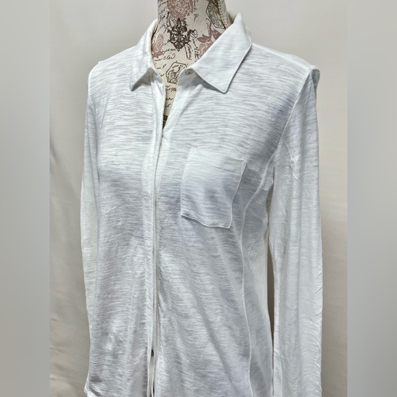 J. JILL White  cotton long sleeve button down‎ shirt size S. - Picture 2 of 13